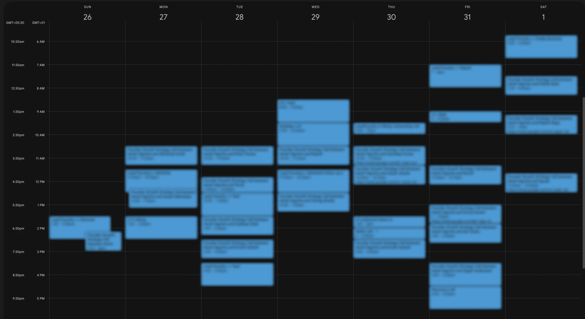Google Calendar week of July 26 – August 1, 2026 packed with booked strategy calls from LeadEngine